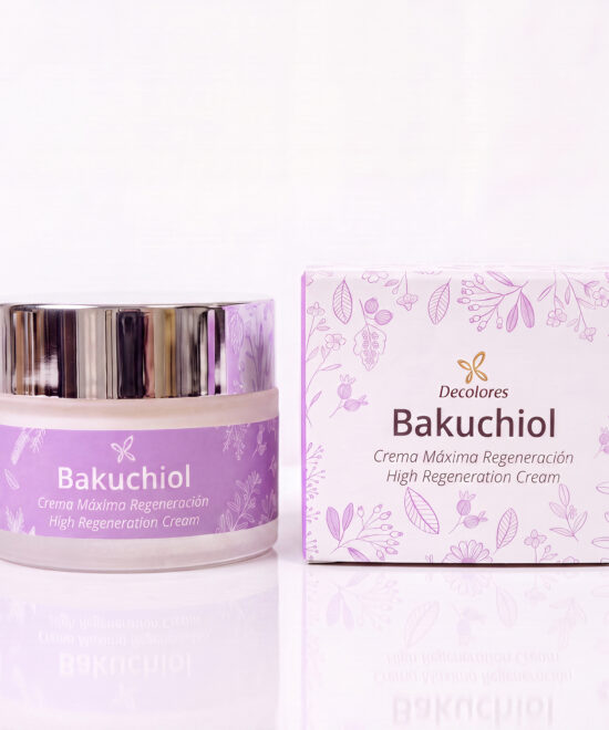 Crema facial natural con bakuchiol regeneradora de Decolores Natur para mejorar la firmeza, luminosidad y elasticidad de la piel.